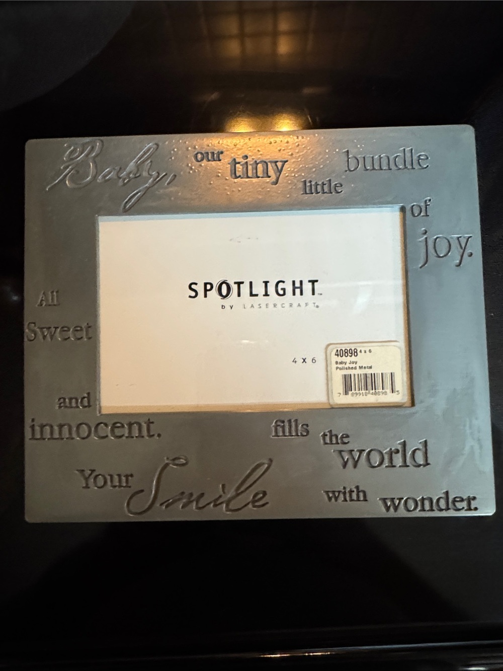 Spotlight Silver Baby Photo Frame - Gray/Silver